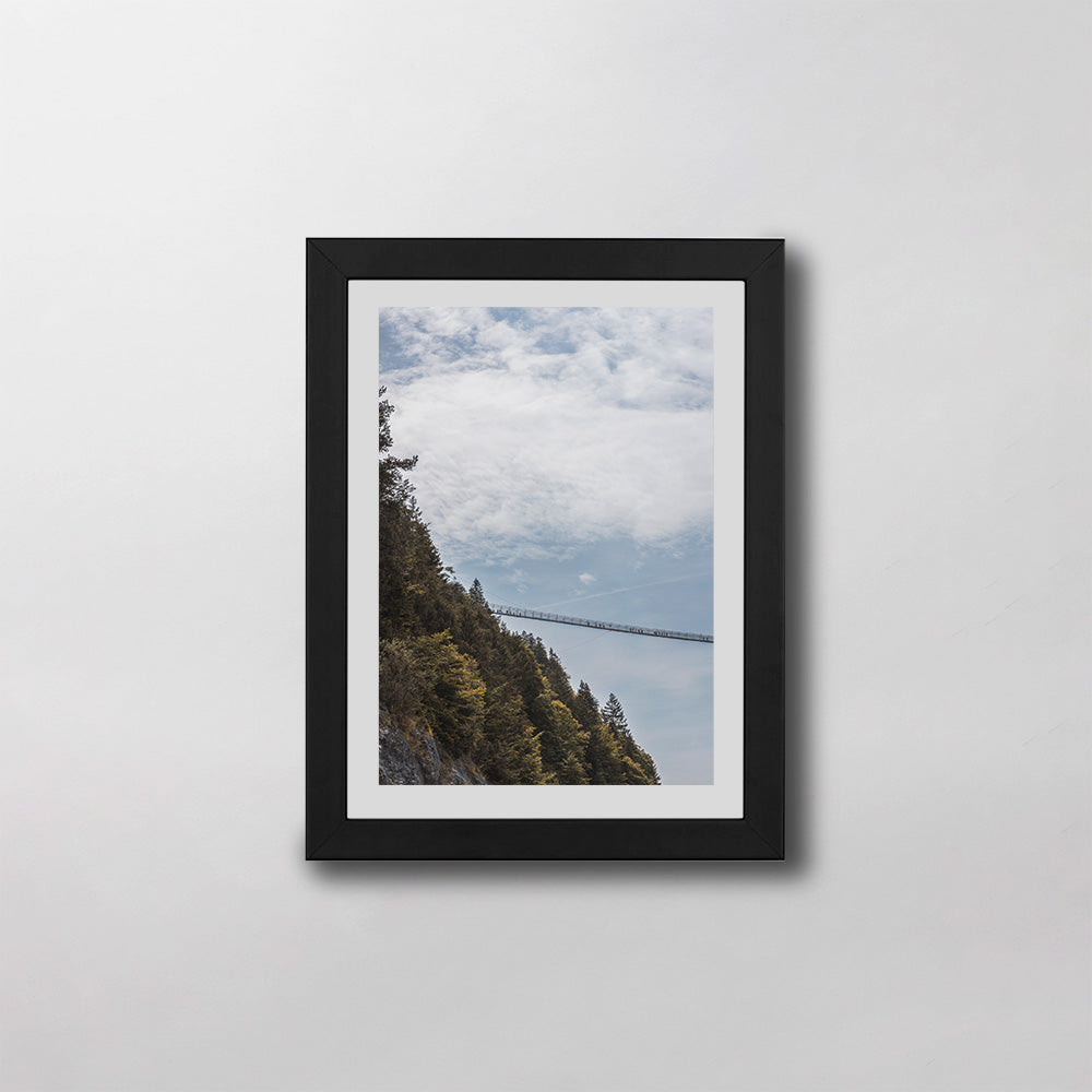Hangbrug met bomen - Poster